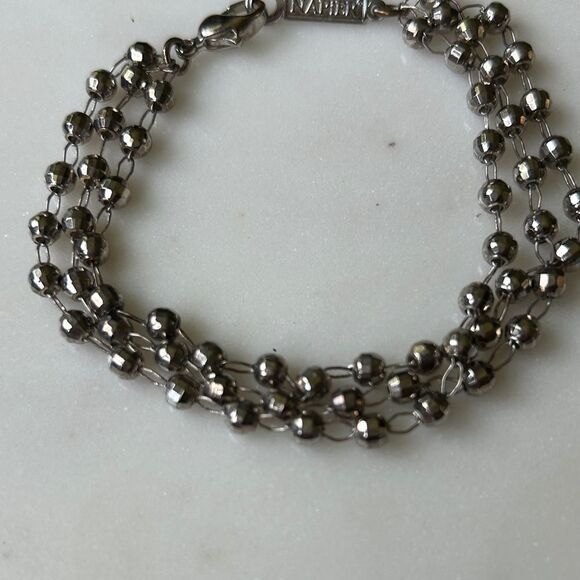 Vintage Napier Silver Multi-Strand Beaded Bracelet - Picture 3 of 4